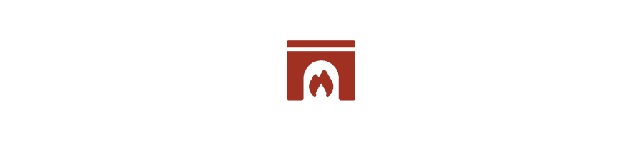 Simple red fireplace icon.